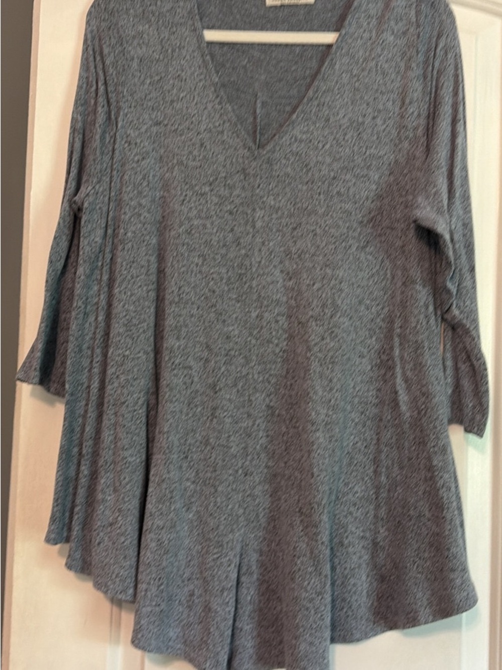 Green Envelope Gray V-Neck Swing Tunic